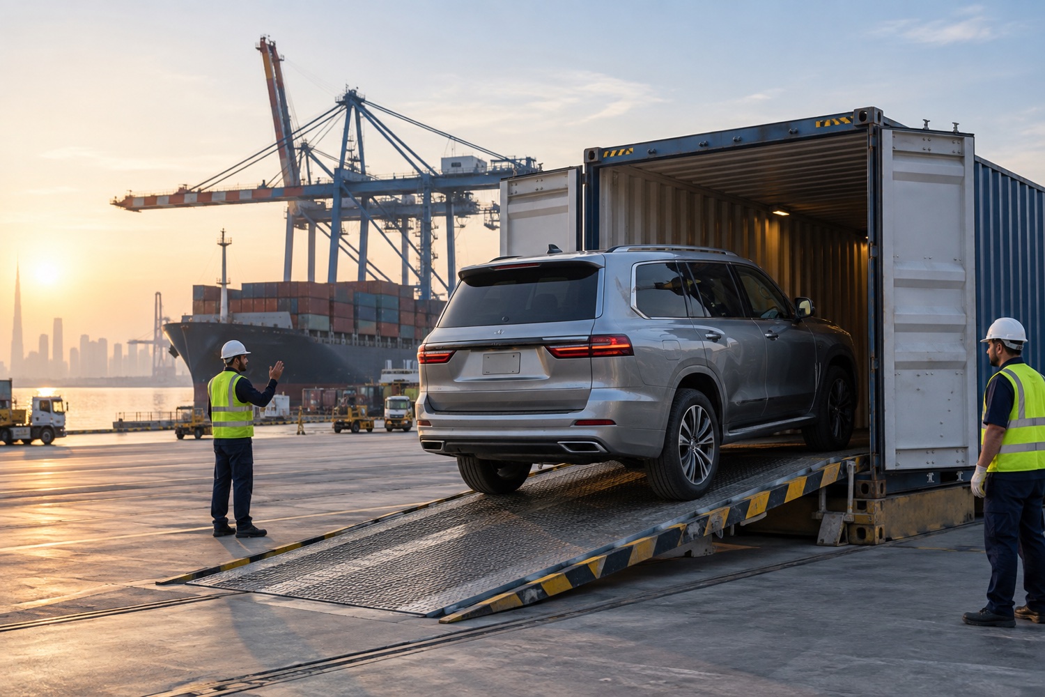 Vehicle export and container shipping from Dubai